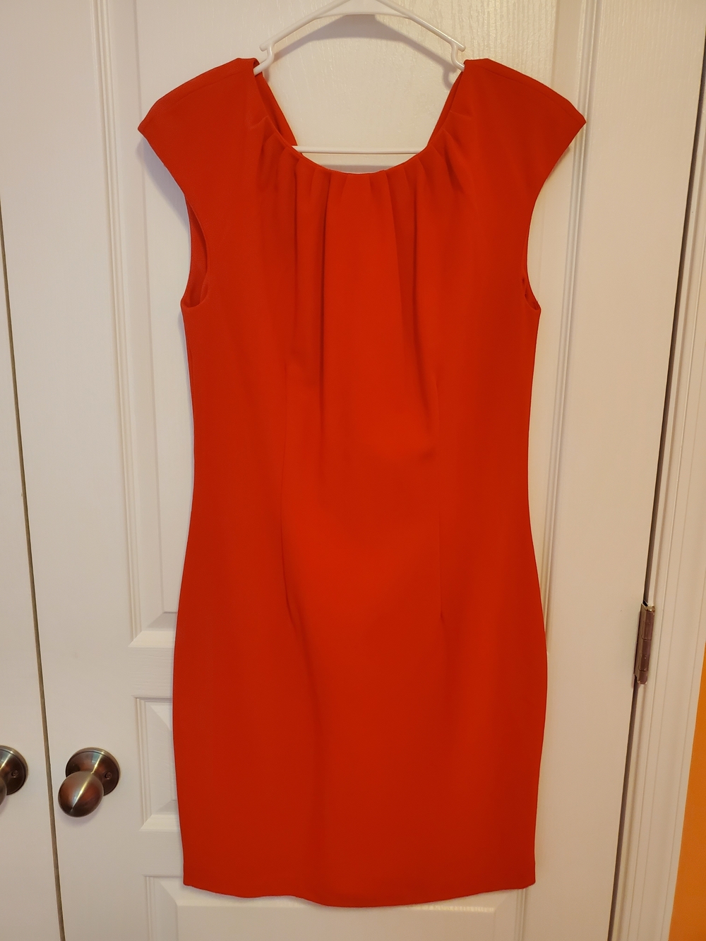 H&M Vibrant Orange Cap-Sleeve Sheath Dress